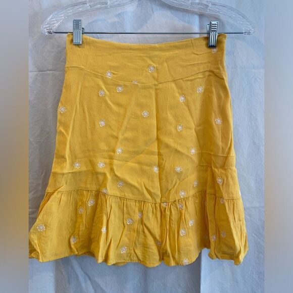 For Love and Lemons Yellow Embroidered Skirt - Picture 2 of 2
